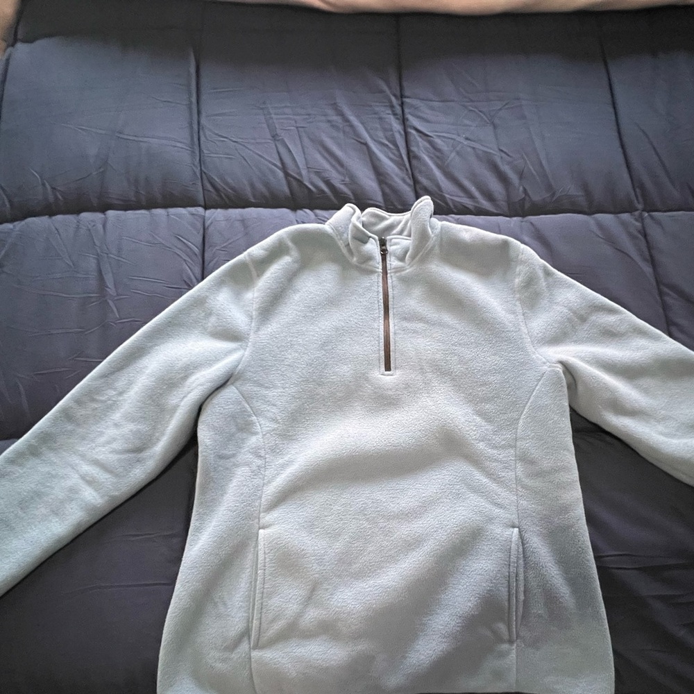 Men’s Light Blue Eddie Bauer Sherpa Half-Zip Sweater